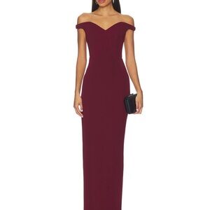 Katie May Strapless Burgundy Dress
